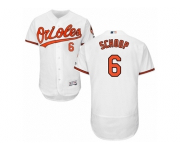 Men's Majestic Baltimore Orioles #6 Jonathan Schoop White Flexbase Authentic Collection MLB Jersey