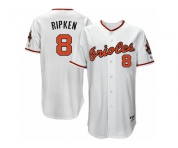 Men's Majestic Baltimore Orioles #8 Cal Ripken Authentic White 1966 Turn Back The Clock MLB Jersey