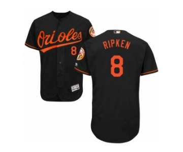 Men's Majestic Baltimore Orioles #8 Cal Ripken Black Flexbase Authentic Collection MLB Jersey