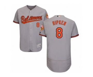 Men's Majestic Baltimore Orioles #8 Cal Ripken Grey Flexbase Authentic Collection MLB Jersey