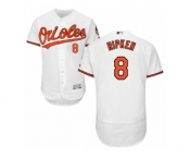 Men's Majestic Baltimore Orioles #8 Cal Ripken White Flexbase Authentic Collection MLB Jersey