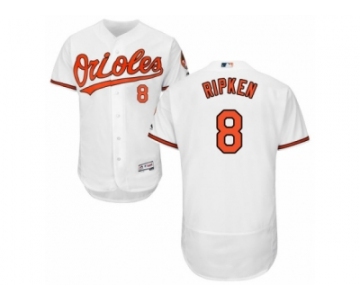 Men's Majestic Baltimore Orioles #8 Cal Ripken White Flexbase Authentic Collection MLB Jersey