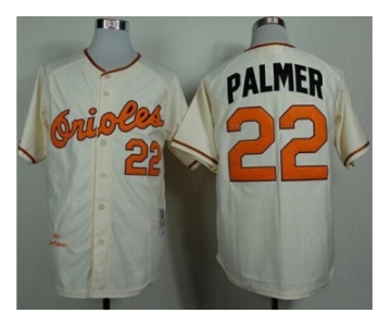 Mitchell And Ness 1989 Baltimore Orioles #22 Jim Palmer Cream Throwback Stitched MLB Jersey