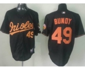 mlb baltimore orioles #49 bundy black