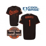 mlb jerseys baltimore orioles #1 roberts black cool base[20th anniversary patch]