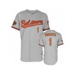 mlb jerseys baltimore orioles #1 roberts grey cool base[20th anniversary patch]