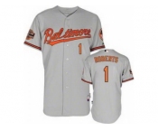 mlb jerseys baltimore orioles #1 roberts grey cool base[20th anniversary patch]