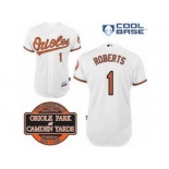 mlb jerseys baltimore orioles #1 roberts white cool base[20th anniversary patch]