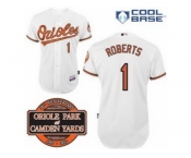 mlb jerseys baltimore orioles #1 roberts white cool base[20th anniversary patch]