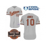 mlb jerseys baltimore orioles #10 jones grey cool base[20th anniversary patch]