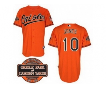 mlb jerseys baltimore orioles #10 jones orange cool base[20th anniversary patch]