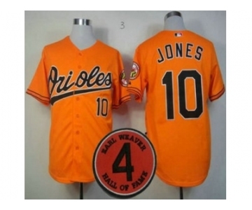 mlb jerseys baltimore orioles #10 jones orange[4 hall of fame patch]