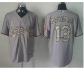 mlb jerseys baltimore orioles #13 machado grey[number camo]