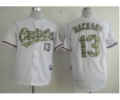 mlb jerseys baltimore orioles #13 machado white[number camo]