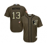 mlb jerseys baltimore orioles #13 manny machado green salute to service