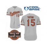 mlb jerseys baltimore orioles #15 tatum grey cool base[20th anniversary patch]