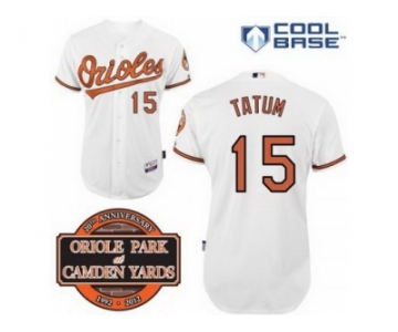 mlb jerseys baltimore orioles #15 tatum white cool base[20th anniversary patch]