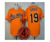 mlb jerseys baltimore orioles #19 davis orange[4 hall of fame patch]