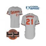 mlb jerseys baltimore orioles #21 markakis grey cool base[20th anniversary patch]