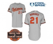 mlb jerseys baltimore orioles #21 markakis grey cool base[20th anniversary patch]