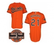 mlb jerseys baltimore orioles #21 markakis orange cool base[20th anniversary patch]