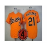 mlb jerseys baltimore orioles #21 markakis orange[4 hall of fame patch]