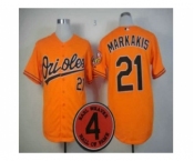 mlb jerseys baltimore orioles #21 markakis orange[4 hall of fame patch]