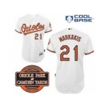 mlb jerseys baltimore orioles #21 markakis white cool base[20th anniversary patch]