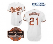 mlb jerseys baltimore orioles #21 markakis white cool base[20th anniversary patch]