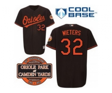 mlb jerseys baltimore orioles #32 wieters black cool base[20th anniversary patch]