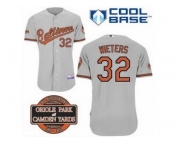 mlb jerseys baltimore orioles #32 wieters grey cool base[20th anniversary patch]