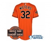 mlb jerseys baltimore orioles #32 wieters orange cool base[20th anniversary patch]