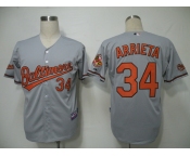 mlb jerseys baltimore orioles #34 arrieta grey (cool base)