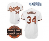 mlb jerseys baltimore orioles #34 arrieta white cool base[20th anniversary patch]