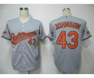 mlb jerseys baltimore orioles #43 johnson grey (cool base)