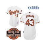 mlb jerseys baltimore orioles #43 johnson white cool base[20th anniversary patch]