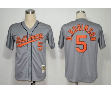 mlb jerseys baltimore orioles #5 b.robinson grey m&n