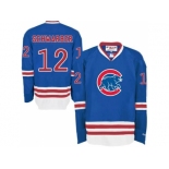 Chicago Cubs #12 Kyle Schwarber Blue Long Sleeve Stitched MLB Jersey