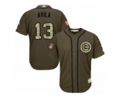 Chicago Cubs #13 Alex Avila Replica Green Salute to Service MLB Jersey