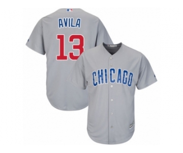 Chicago Cubs #13 Alex Avila Replica Grey Road Cool Base MLB Jersey