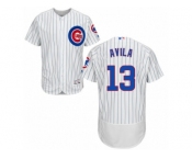 Chicago Cubs #13 Alex Avila White Home Flexbase Authentic Collection MLB Jersey