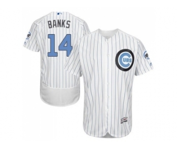 Chicago Cubs #14 Ernie Banks White(Blue Strip) Flexbase Authentic Collection 2016 Father's Day Stitched Baseball Jersey