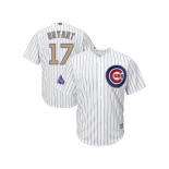 Chicago Cubs #17 Kris Bryant White 2017 Gold Program Cool Base Stitched MLB Jersey