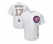 Chicago Cubs #17 Kris Bryant White 2017 Gold Program Cool Base Stitched MLB Jersey