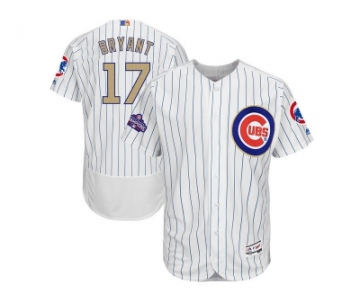 Chicago Cubs #17 Kris Bryant White 2017 Gold Program Flexbase Stitched MLB Jersey