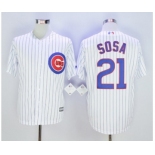 Chicago Cubs #21 Sammy Sosa White New Cool Base Stitched MLB Jersey