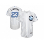 Chicago Cubs #23 Ryne Sandberg White(Blue Strip) Flexbase Authentic Collection 2016 Father's Day Stitched Baseball Jersey