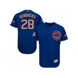 Chicago Cubs #28 Kyle Hendricks Blue Flexbase Authentic 2017 Gold Program Stitched MLB Jersey