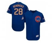 Chicago Cubs #28 Kyle Hendricks Blue Flexbase Authentic 2017 Gold Program Stitched MLB Jersey