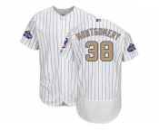 Chicago Cubs #38 Mike Montgomery White(Blue Strip) Flexbase Authentic 2017 Gold Program Stitched MLB Jersey